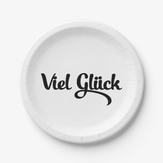 Viel Glück | Veel succes in het Duits Papieren Bordje (Voorkant)