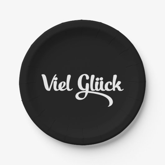 Viel Glück | Veel succes in het Duits Papieren Bordje (Voorkant)