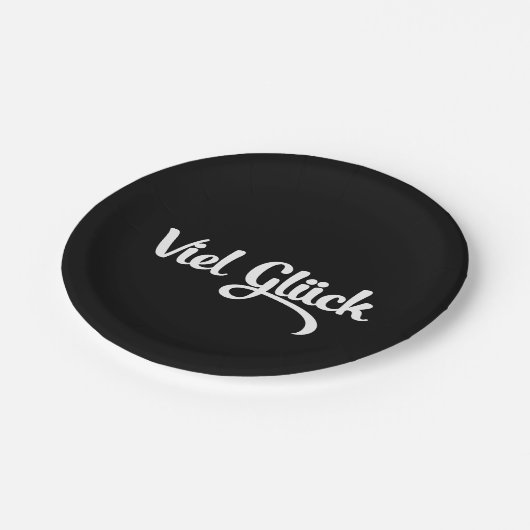 Viel Glück | Veel succes in het Duits Papieren Bordje (Gekanteld)