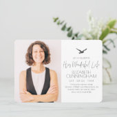 Viel haar prachtige Memorial Modern Photo voor het Kaart (Staand voorkant)