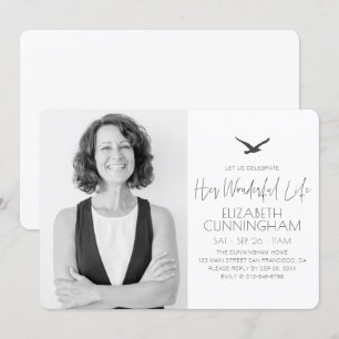 Viel haar prachtige Memorial Modern Photo voor het Kaart