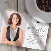 Viel haar prachtige Memorial Modern Photo voor het Kaart