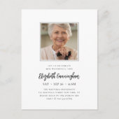 Viel haar prachtige, moderne herdenkingsfoto van h uitnodiging briefkaart (Voorkant)