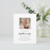 Viel haar prachtige, moderne herdenkingsfoto van h uitnodiging briefkaart (Staand voorkant)