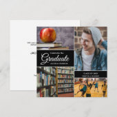 Viel het Afstuderen fotocollage Mannelijke afstude Aankondiging (Voorkant / Achterkant)