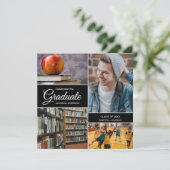Viel het Afstuderen fotocollage Mannelijke afstude Aankondiging (Staand voorkant)