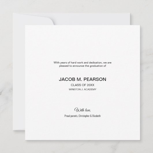 Viel het Afstuderen fotocollage Mannelijke afstude Aankondiging (Achterkant)