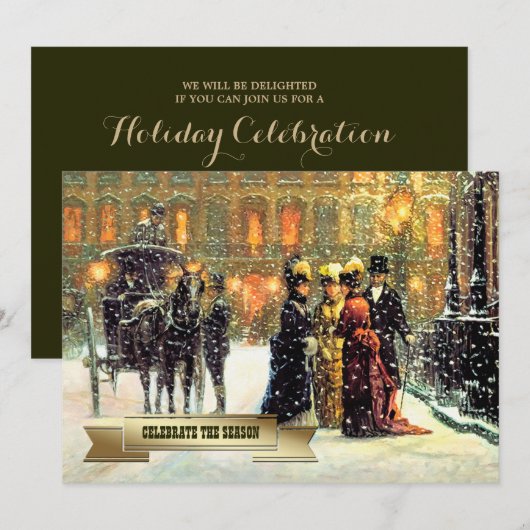 Viel het seizoen.  partij voor kunstvakantie kaart (Voorkant / Achterkant)