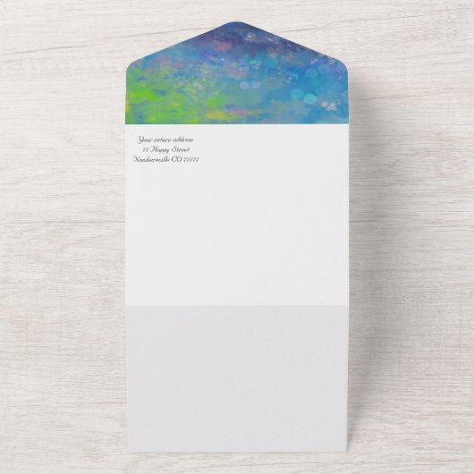 Viel liefde Abstracte impressionistische waterverf All In One Uitnodiging (Buitenkant)