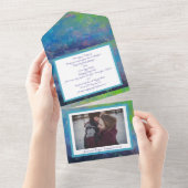 Viel liefde Abstracte impressionistische waterverf All In One Uitnodiging (Afscheurbaar)