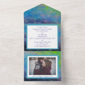 Viel liefde Abstracte impressionistische waterverf All In One Uitnodiging (Binnen)