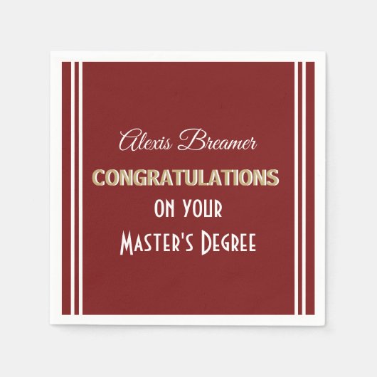 Viel! Mastergraad! Graduation Party Napki Servet (Voorkant)