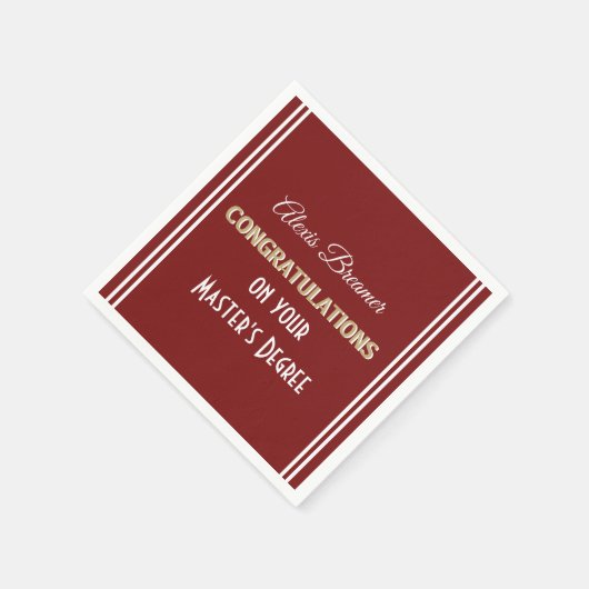 Viel! Mastergraad! Graduation Party Napki Servet (Hoek)