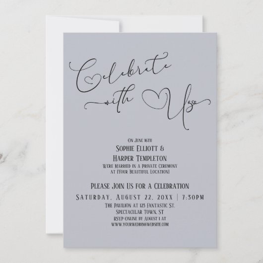 Viel met alleen Dusty Blue Reception Kaart (Voorkant)