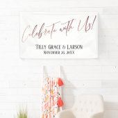 Viel met Amerikaanse Roos Gold Handwriting Typogra Spandoek (Insitu)