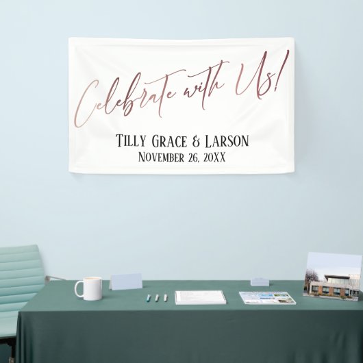 Viel met Amerikaanse Roos Gold Handwriting Typogra Spandoek (Beurs)