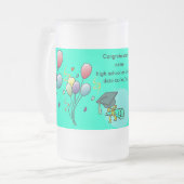 Viel met ballonnen - matglas bierpul (Voorkant links)