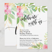 Viel met de Bloemen van de Waterverf van de Callig Kaart (Voorkant / Achterkant)