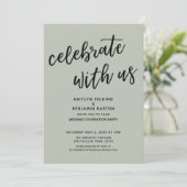 Viel met de Casual Sage Green Wedding Party Kaart (Staand voorkant)