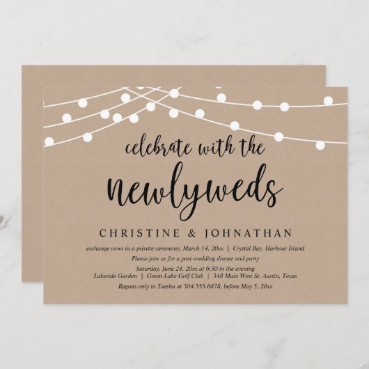 Viel met de newlyweds, bruiloft in kaart (Voorkant / Achterkant)