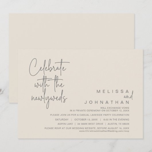 Viel met de newlyweds, bruiloft in kaart (Voorkant / Achterkant)