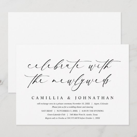 Viel met de newlyweds, weddenschap kaart (Voorkant / Achterkant)