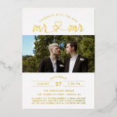 Viel met de nieuwe foto van Mr & Mr. Folie Uitnodiging (Voorkant)