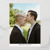 Viel met de nieuwe foto van Mr & Mr. Folie Uitnodiging (Achterkant)