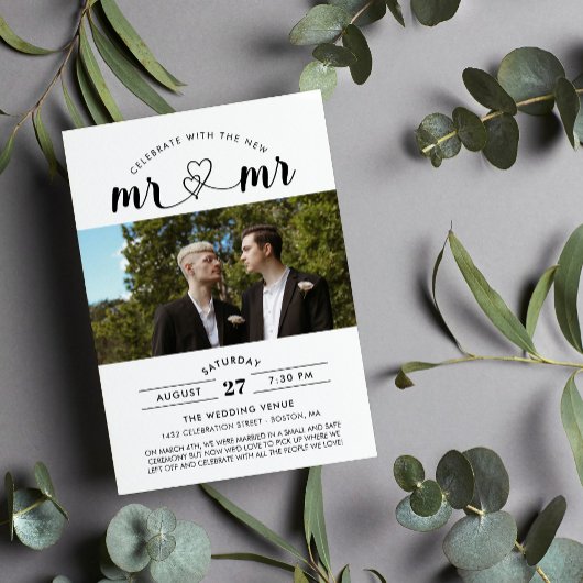 Viel met de nieuwe foto van Mr & Mr. Kaart