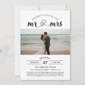 Viel met de nieuwe Mr & Mrs. Fotobruiloft Kaart (Voorkant)