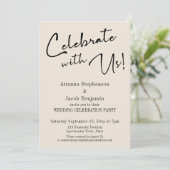 "Viel met ons!" Eenvoudige weduwschap Kaart (Staand voorkant)