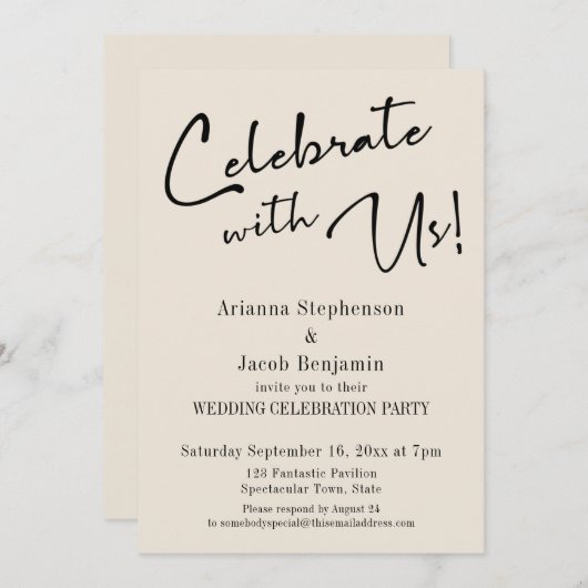 "Viel met ons!" Eenvoudige weduwschap Kaart (Voorkant / Achterkant)