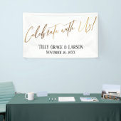 Viel met ons! Gold Handwriting Typografie Spandoek (Beurs)