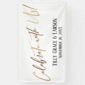 Viel met ons! Gold Handwriting Typografie Spandoek (Verticaal)