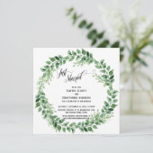Viel met ons groene Wreath Reception-only Kaart (Staand voorkant)
