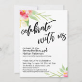 Viel met ons handschrift en Waterverf bloemen Kaart (Voorkant)