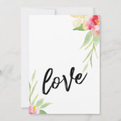 Viel met ons handschrift en Waterverf bloemen Kaart (Achterkant)