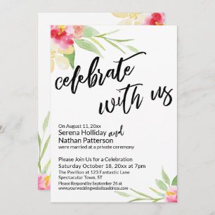 Viel met ons handschrift en Waterverf bloemen Kaart