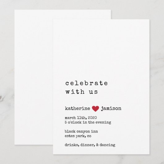 Viel met ons huwelijksuitnodiging kaart (Voorkant / Achterkant)