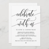 Viel met ons mee, Black, Wedding Elopement Party Kaart (Voorkant / Achterkant)