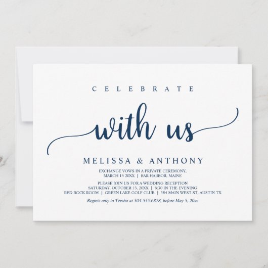 Viel met ons mee, ritueel huwelijksdiner kaart (Voorkant)