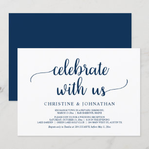 Viel met ons mee, Rustic Wedding Elopement Party Kaart