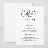 Viel met ons mee, Wedding Elopement Dinner Invita Kaart (Voorkant / Achterkant)