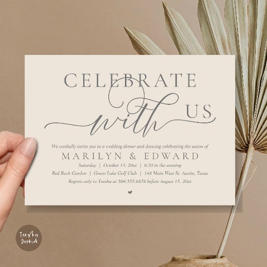 Viel met ons mee, Wedding Elopement Dinner Kaart