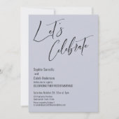 Viel met ons! Modern Dusty Blue Reception Kaart (Voorkant)