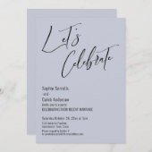 Viel met ons! Modern Dusty Blue Reception Kaart (Voorkant / Achterkant)