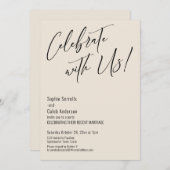 Viel met ons! Modern Elegant Wedding Party Kaart (Voorkant / Achterkant)