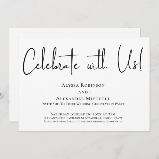 Viel met ons! Moderne handschriftafbeelding Kaart (Voorkant / Achterkant)