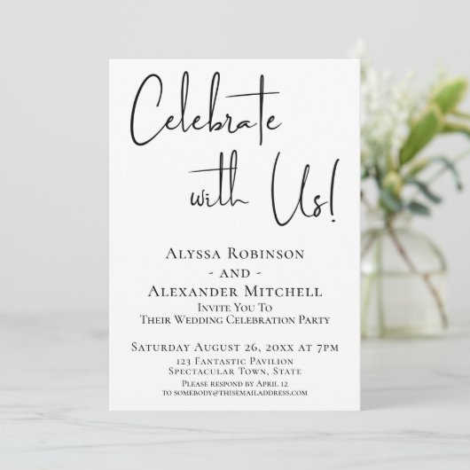 Viel met ons! Moderne handschriftafbeelding Kaart (Staand voorkant)