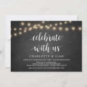 Viel met ons, String Light, Wedding Elopement Kaart (Voorkant)